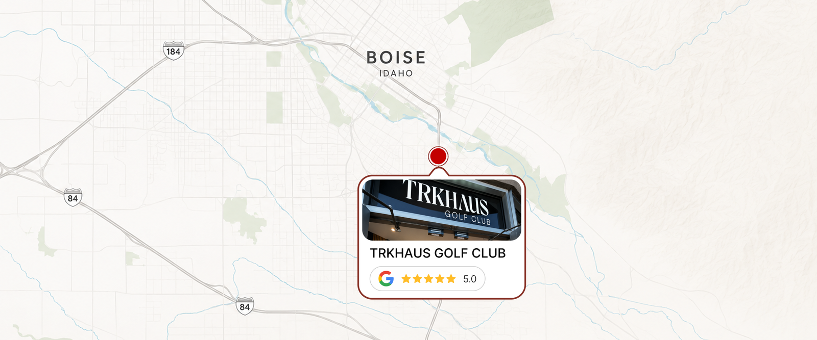 Map of TrkHaus Golf Club private Trackman simulator bays Boise Idaho Treasure Valley
